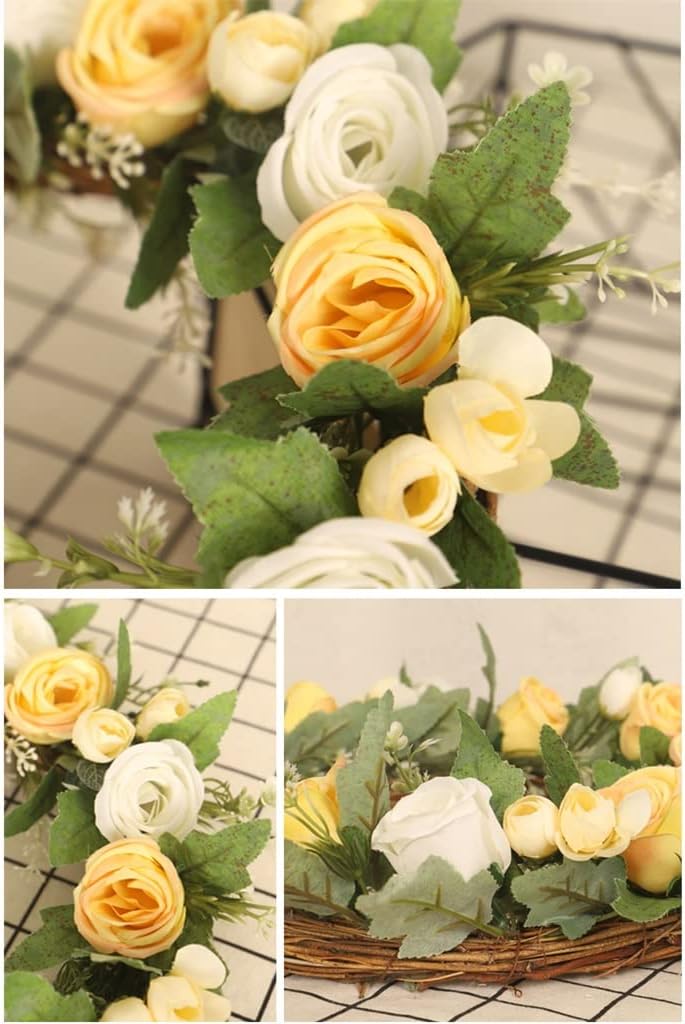 European Embroidered Ball Wreath Simulation Flower Decoration Home Pendant