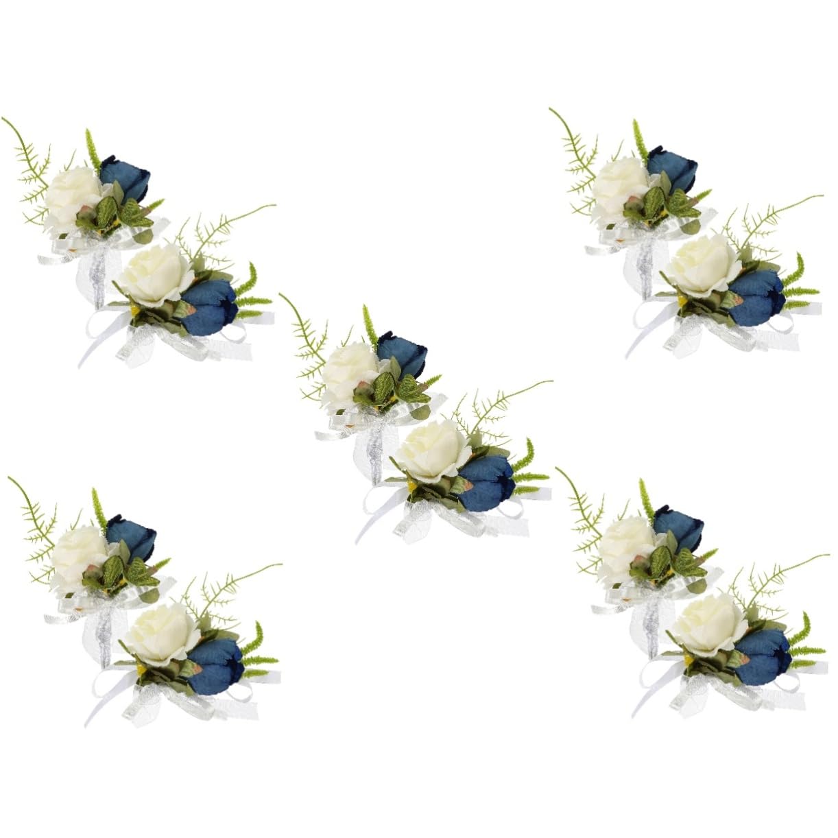 GALPADA 5sätze Handgelenk-blumen-corsage Für Hochzeit Abschlussball Künstliche Blumenarmband-dekoration Für Braut Bräutigam Teiliges Set