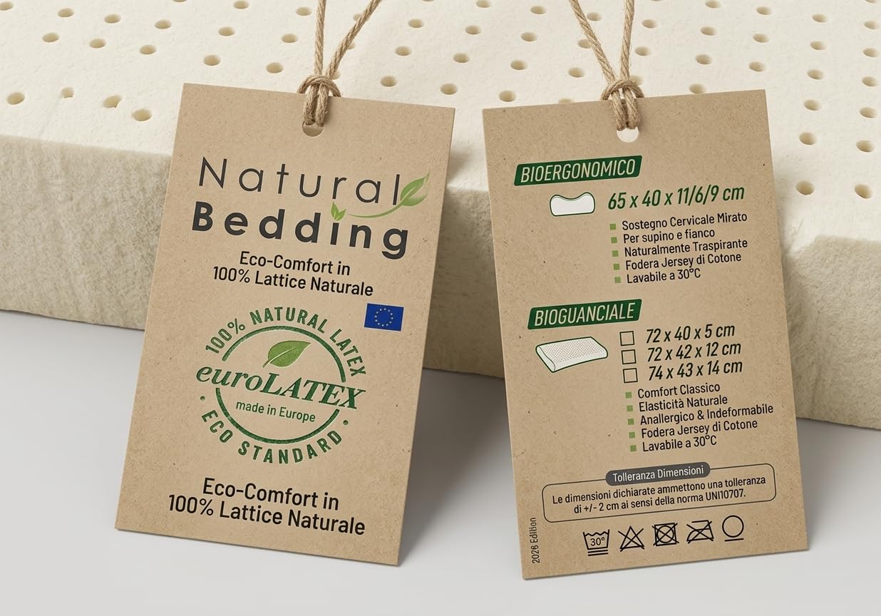 Almohada de látex 100% de 15 cm de Altura, tecnología Estable Ex Pirelli Bedding