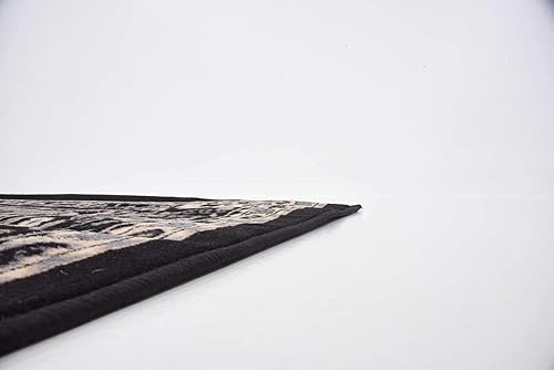 Miniatura 7 de Unique Loom Reza Collection- Alfombra, Polipropileno, Negro