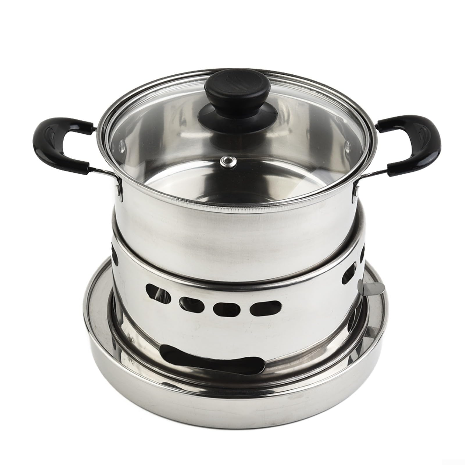 Glomc Heaters For Indoor Use,Stainless Steel Indoors Camping Stove For Spirit Cooker Liquid And Solid For Indoor Outdoor Camping Hiking(18cm)