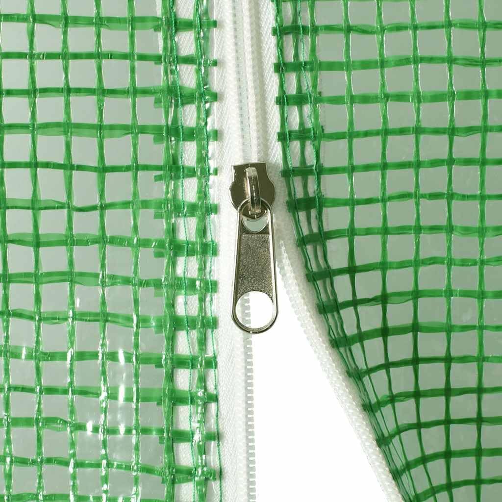 Close-up of the greenhouse zipper on the polyethylene cover