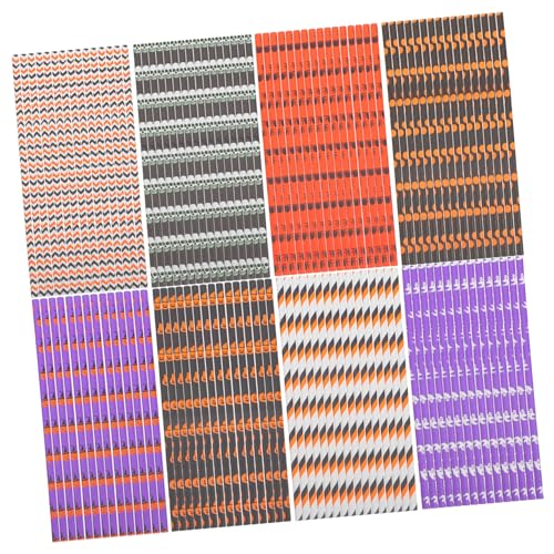 HONMEET 200個使い捨てハロウィン紙ストロー 環境対応食品 紙製スカルおばけ南瓜クモ柄 飲み物用パーティーデコレーション ハロウィンイベン