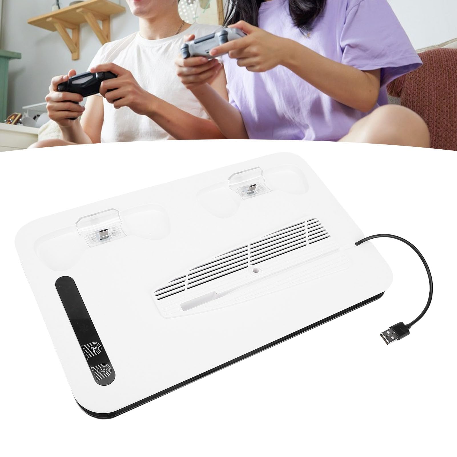 Fabater Supporto di Raffreddamento per Console di Gioco Verticale con Illuminazione RGB e Caricatore Doppio Controller per Un'esperienza di Gioco Definitiva