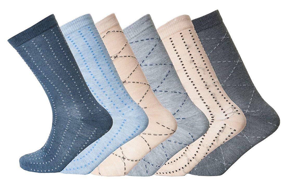 Comfylot Limited Men's M10702 Comfylot Ltd® 12 And 6 Pairs Of Designer Socks, Cotton Rich Lycra Design Socks, Size 6-11 (Uk 6-11 Eur 39-45 [6 Pairs], )