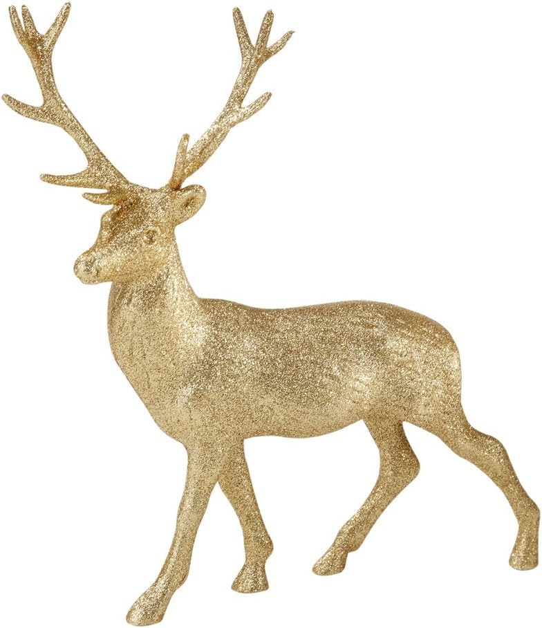 Party Porcelain Glitter Reindeer, Gold