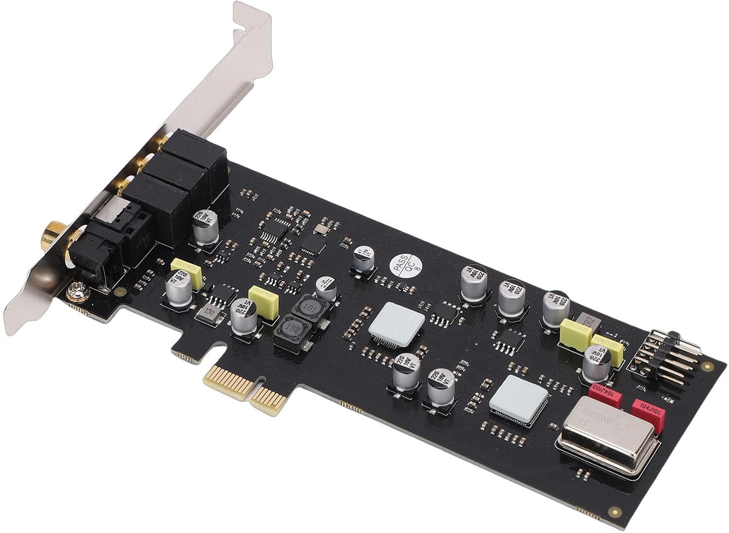 GOWENIC PCIe Sound Card, Fiber Optic Sound Card Built in ADC and Digital to Analog Converter with Support for SSS1700, ES9018K2M Reference DAC, for PC OS X