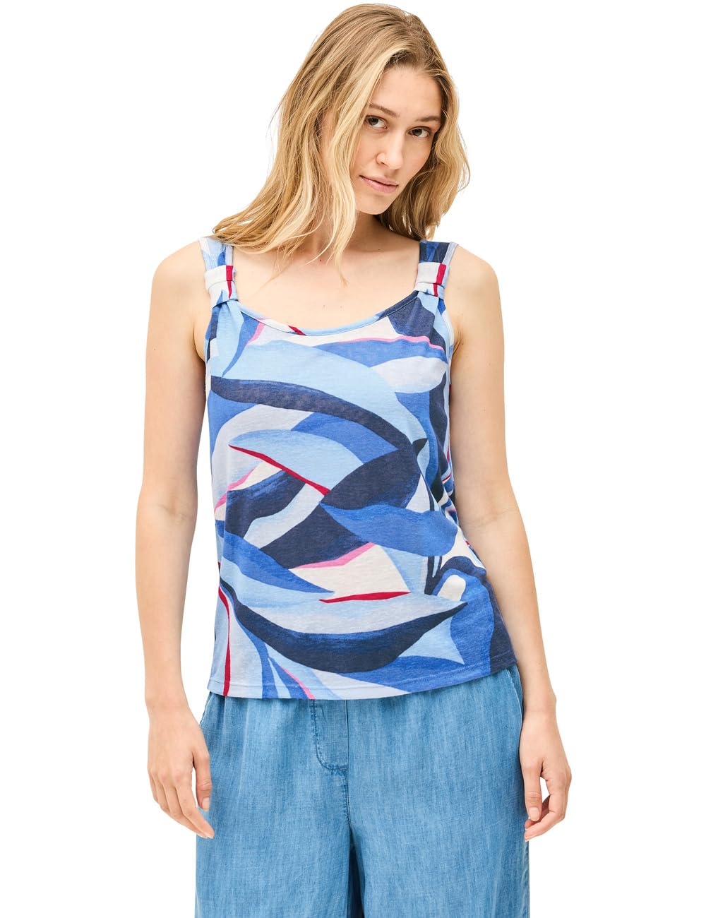 Cecil Women's B323541 Top in Knitted Look, Urban Navy Blue, L