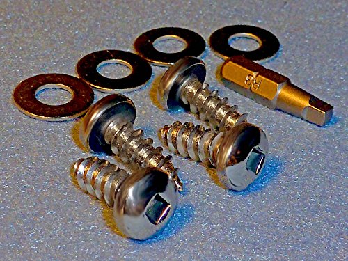 American Car And Truck Security License Plate Screws • Stainless Steel #TOP6
