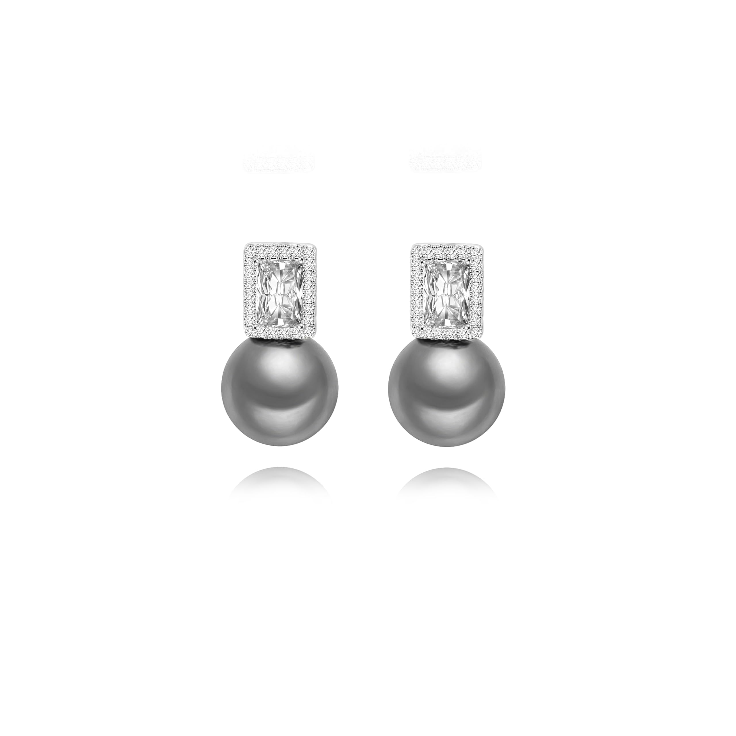 925 Sterling Silver Hoop Handpicked AAA+ Quality 7.5-8mm White Freshwater Cultured Pearl Dangle Drop Earrings Jewelry for Women