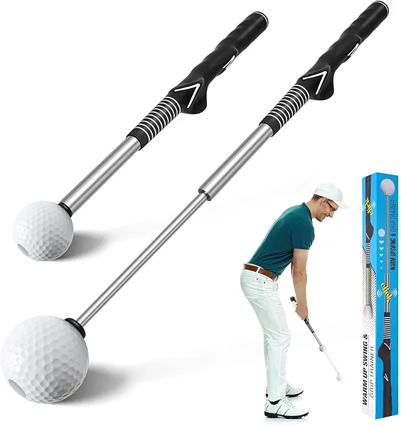 Beauyist Pro-Level Retractable Golf Swing Trainer - Right-Handed Click Stick Golf Grip Trainer | Practice & Pre-Round Warm-Up Golf Training Aid