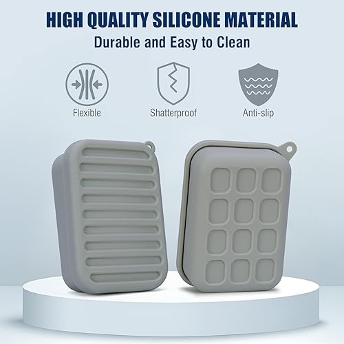 Miniatura 5 de Estuche de jabón de viaje a prueba de fugas (jabón no incluido), relleno de calcetines, contenedor de jabón de barra de silicona con drenaje,