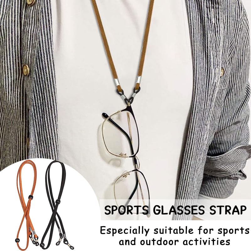 2 Stück Brillenbänder(70cm), universal Brillenkette, einstellbarer Brille Cord, für Damen und Herren, passend für Sonnenbrillen & Sportbrillen
