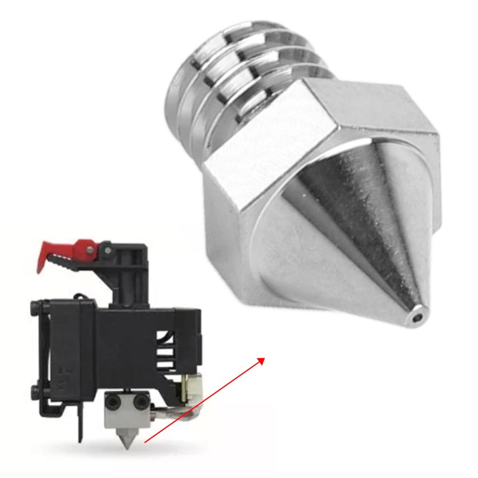 YWBL-WH Set di Ugelli per Stampante 3D 4 Pezzi, Ugello in Lega Ad Alta Durezza 0,2mm 0,4mm 0,6mm 0,8mm, Connessione Senza Soluzione di continuità, per Raise3D N Pro2 Pro3 Serie E2