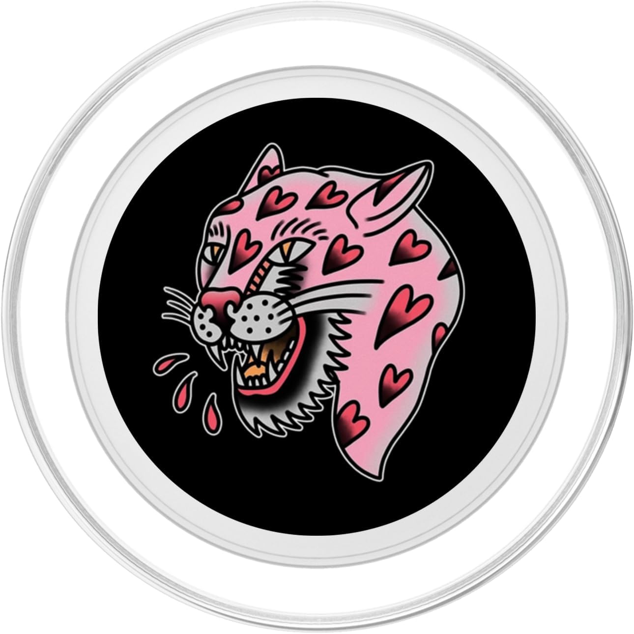 Panther Pink x Heart Love Traditional Flash PopSockets PopGrip for MagSafe