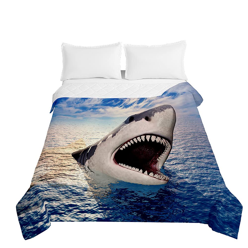 Jeté de lit requin 3D pour protéger votre literie et apporter une douceur incomparable