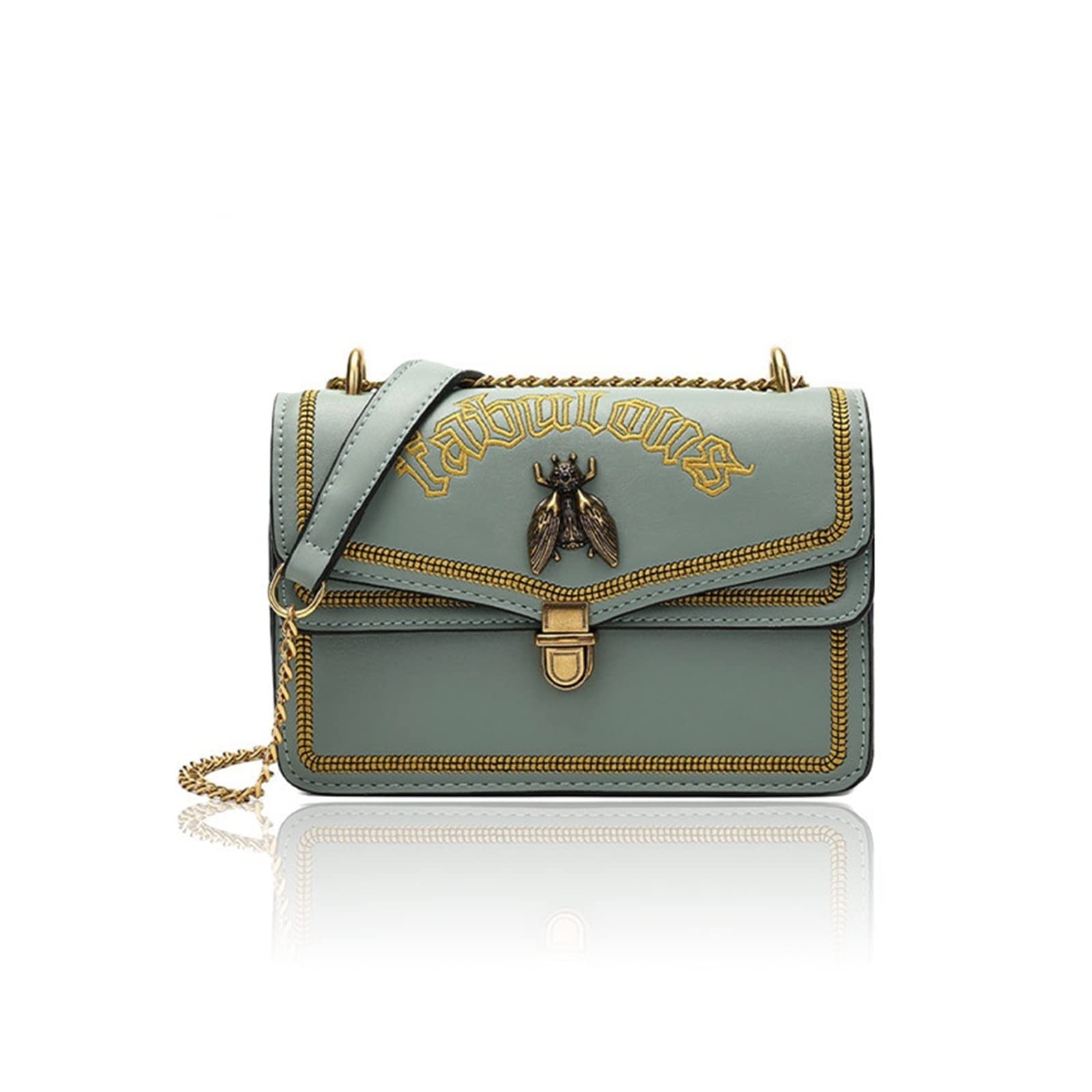 Bolsos de Lujo de Moda Bolso de Mensajero de PU Bolso Bandolera para Mujer Bolsos pequeños con Solapa Bolsos de Hombro con Cadena sólida para Mujer Moda y Versátil (Color : 5, Size : 8 * 6 *