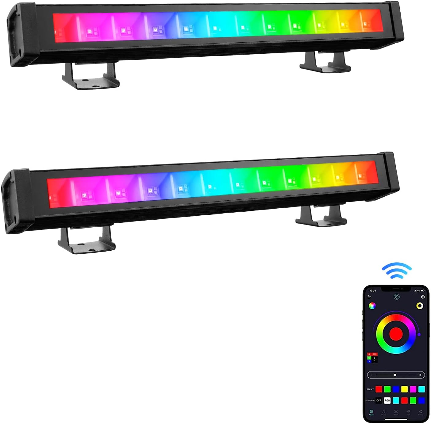 Stage Light Bar, Papasbox 36W RGB Light DJ Light Bar, Smart APP Control