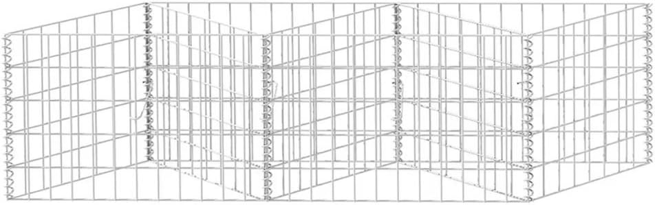 Festnight Outdoor Garden Gabion Stone Basket Planter Raised Vegetable Bed,Steel Garden Decoration, Galvanized Steel 59" x 11.8" x 19.7"