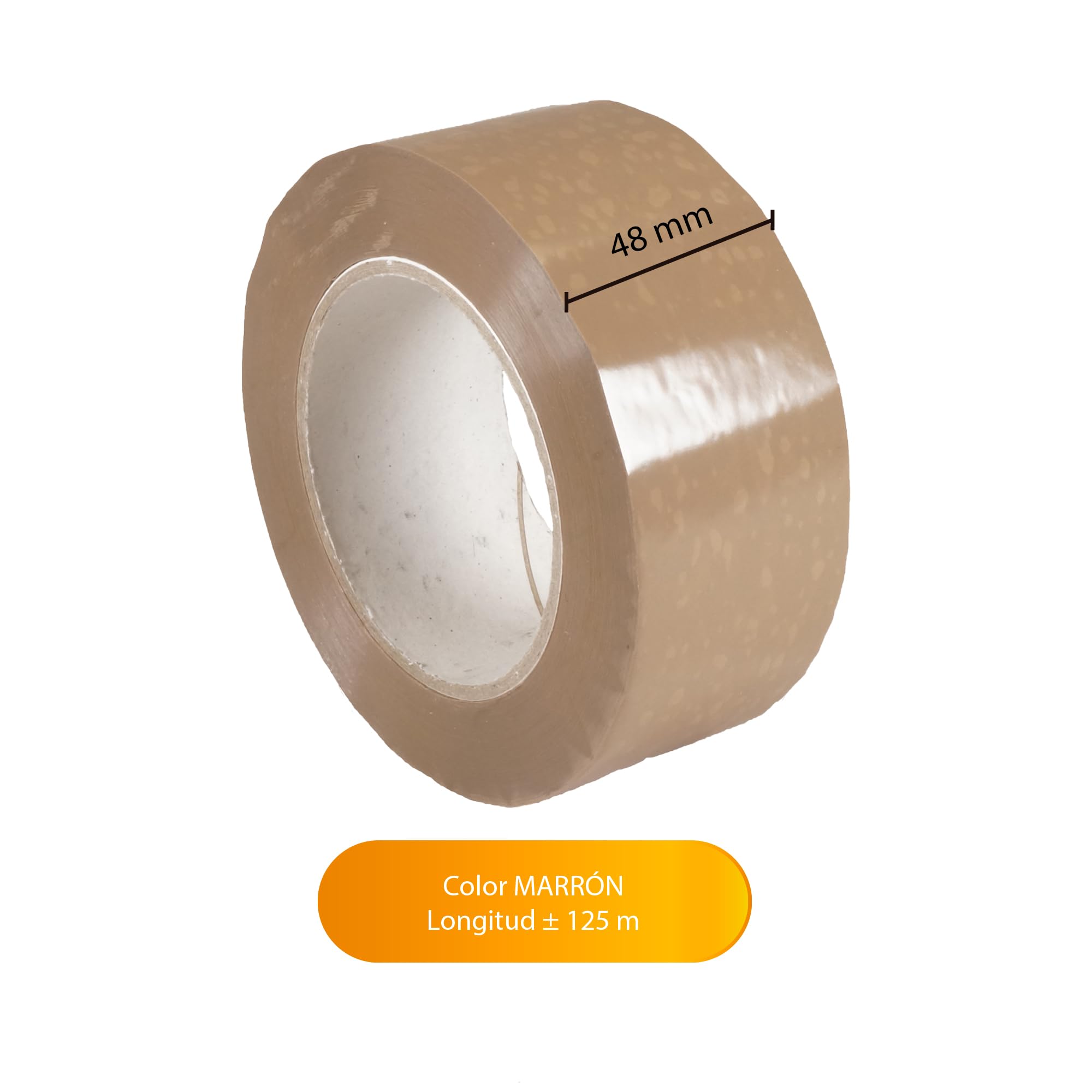 Pack de 6 Rollos de Cinta Adhesiva de Embalaje Industrial para Precintar de PVC | Ultra Fuerte para Cerrar Cajas de Cartón Resistente a la Tensión e Intemperie | Color Marrón | 132m x 48mm