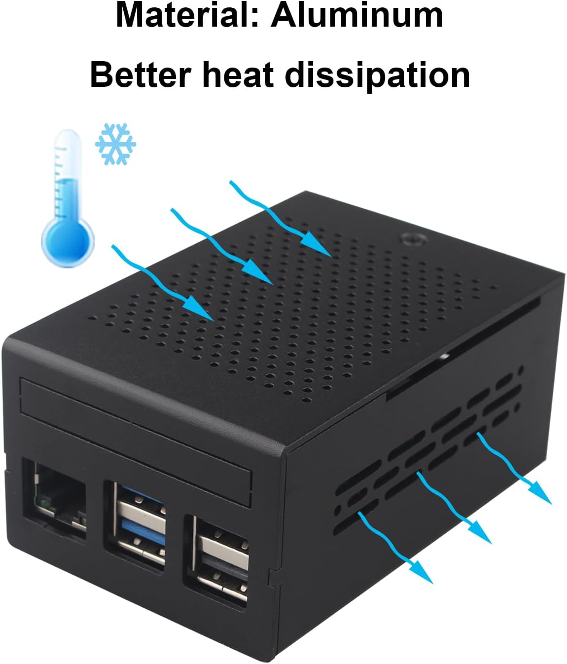 ZDE ZP583 PoE+ HAT PCIe to M.2 Key M NVMe SSD Adapter Board with Aluminum Case ZC501 and Aluminum Heatsink for Raspberry Pi 5 Support 802.3af/at Network Standard M.2 NVMe SSD 2230 2242