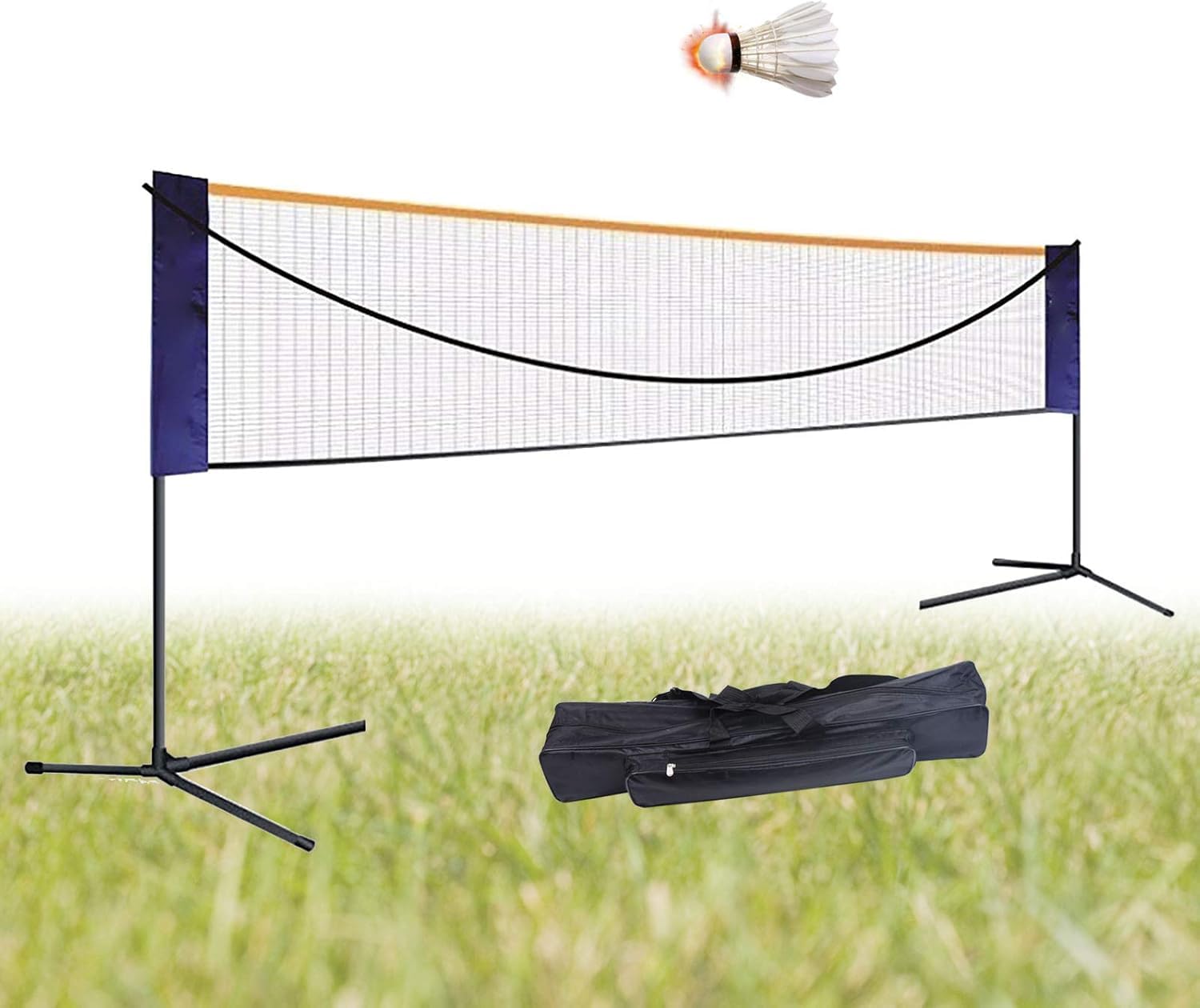 Badminton Net Set,Portable Adjustable Height and Width for Badminton,Volleyball, Tennis,Soccer,with Carry Bag