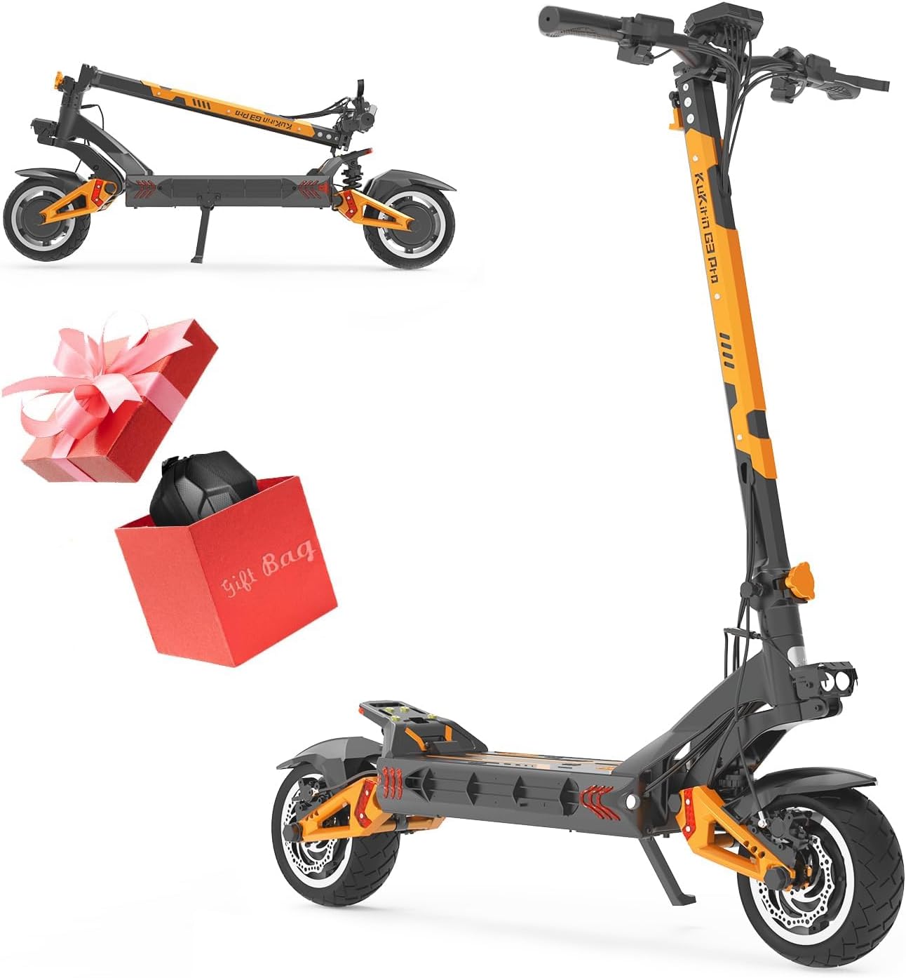 KuKirin G3PRO/G4 Electric Scooter for Adults, 2400W Powerful Motor Up to 40MPH, 10.5" Off Road Tires 52V/23Ah Large Capacity, KUGOO Kirin Folding Fast e Scooter for Adult product image