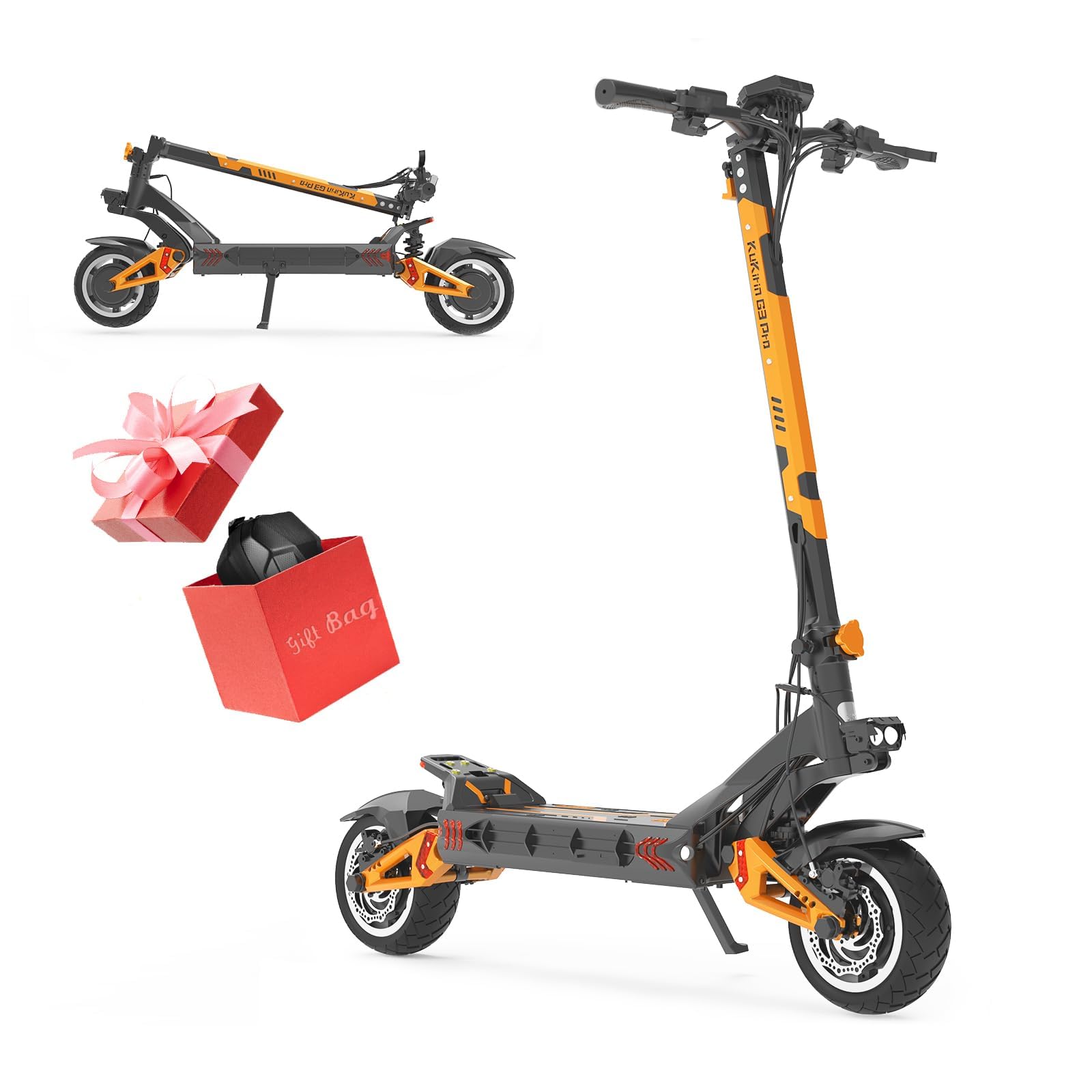 KuKirin G3PRO/G4 Electric Scooter for Adults, 2400W Powerful Motor Up to 40MPH, 10.5" Off Road Tires 52V/23Ah Large Capacity, KUGOO Kirin Folding Fast e Scooter for Adult