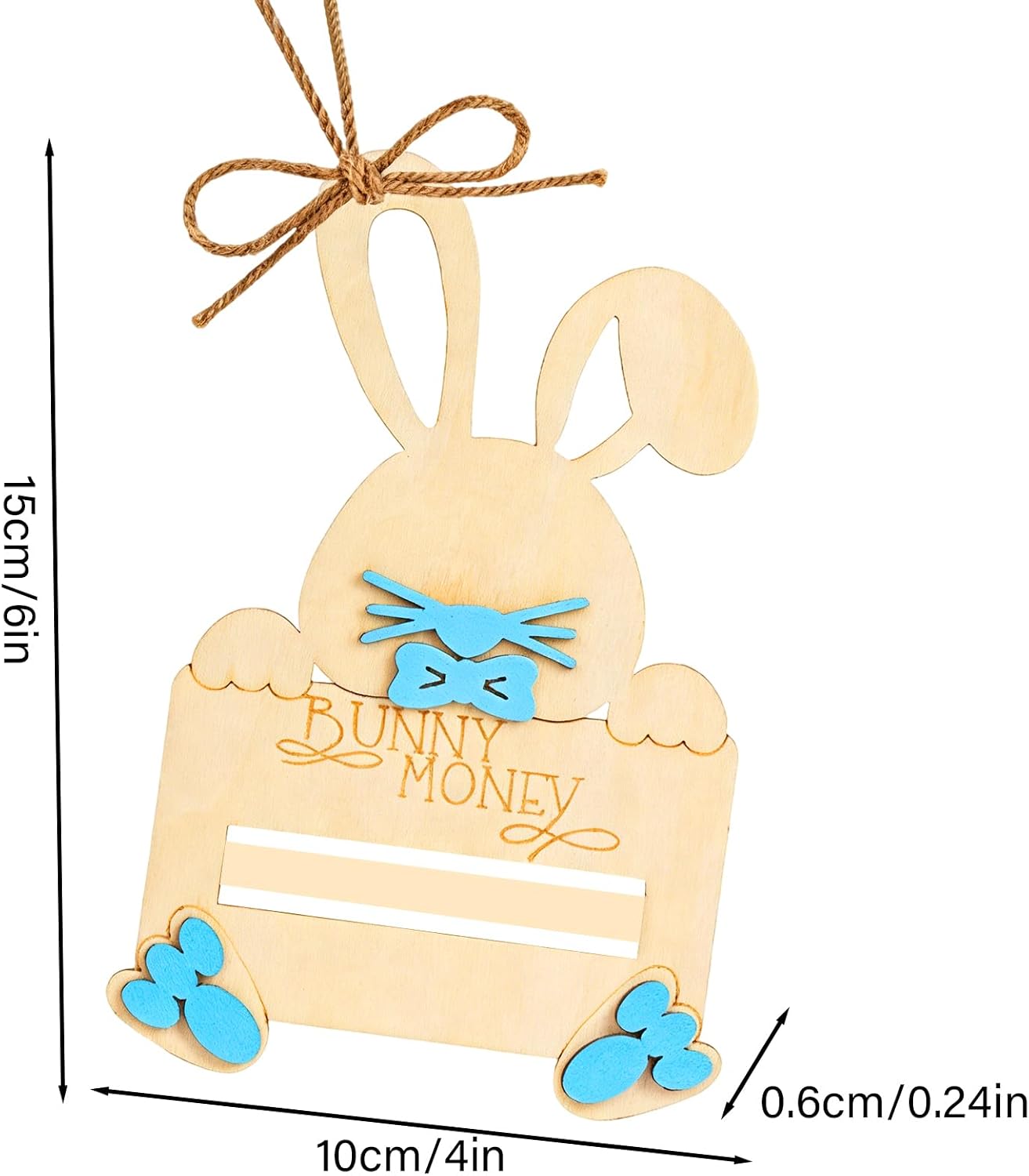 Money Holder for Cash - Wooden Bunny Shape Easter Basket Filler - Bunny Money Holder | for Bedroom Living Room Home School Nursery Kids Girls Children Teens