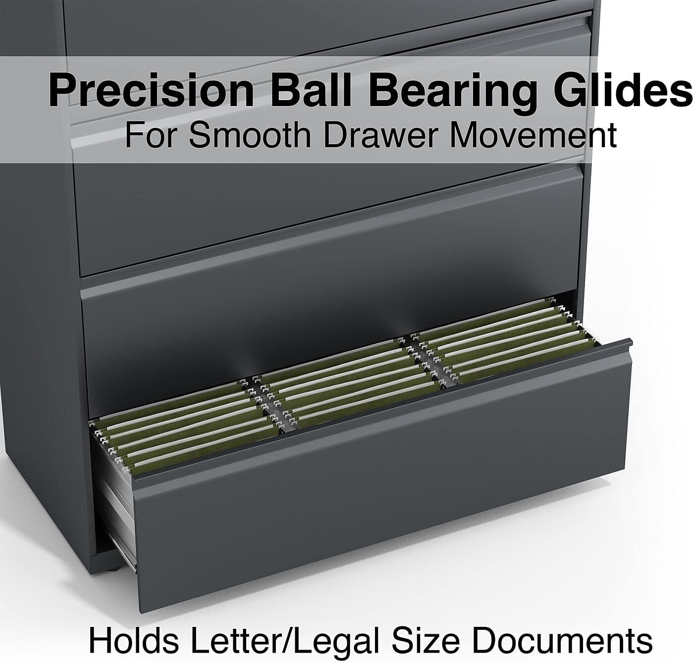 Lorell 4-Drawer Lateral File, Charcoal, 42 by 18-5/8 by 52-1/2-Inch : Office Products