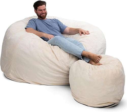 Miniatura 32 de Ultimate Sack - Puf con taburete para pies en varios tamaños y colores: Muebles gigantes con relleno de espuma: fundas lavables a máquina, costuras