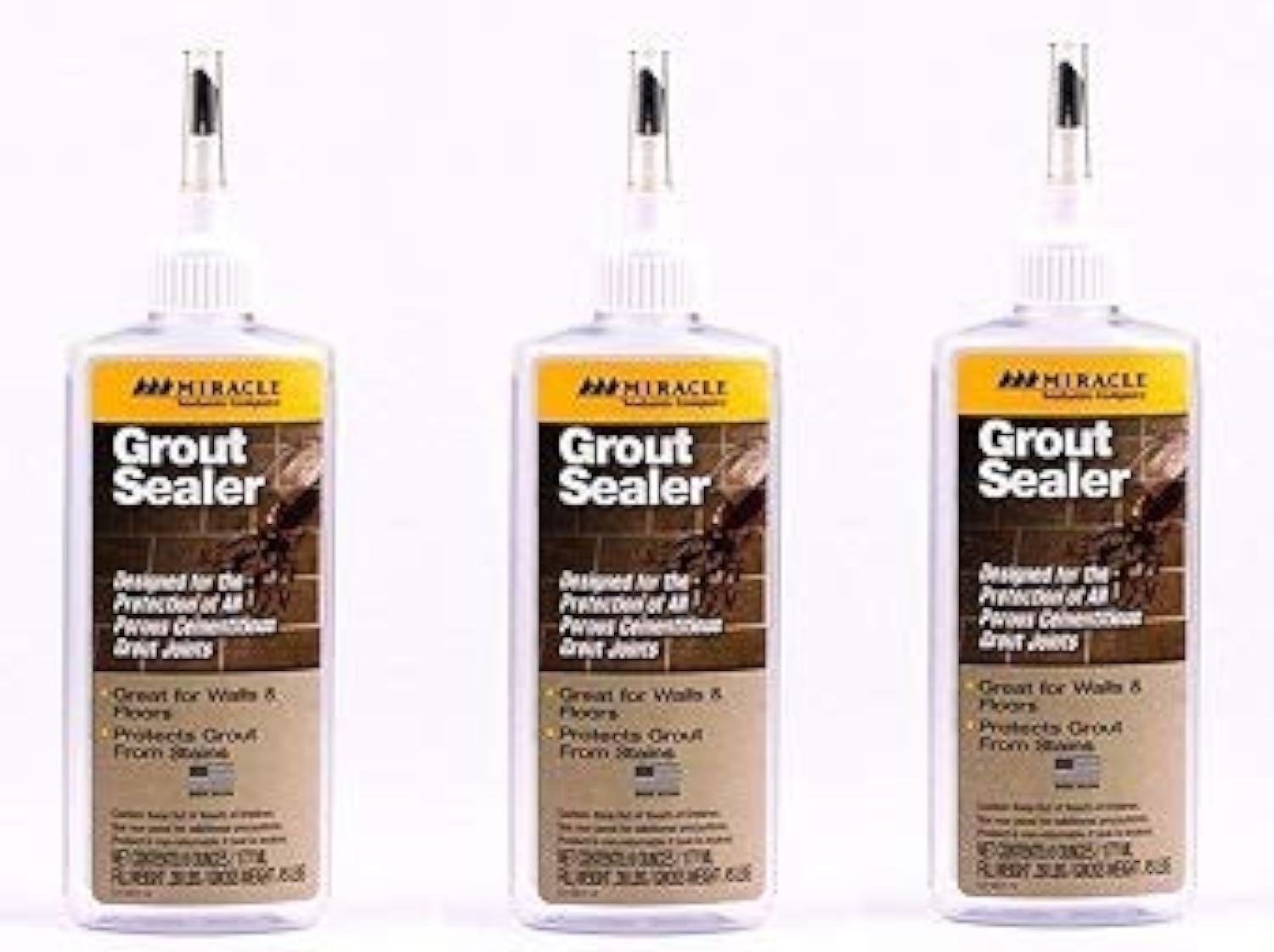 Miracle Sealants GRT SLR 6-Ounce Grout Sealer, 6-Ounce (Тhrее Расk)