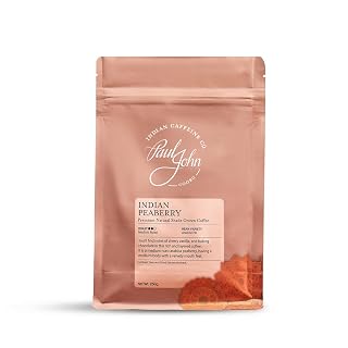 Paul John Caffeine | Indian Peaberry | 100% Arabica | Medium Roast | Whole Bean | 250g