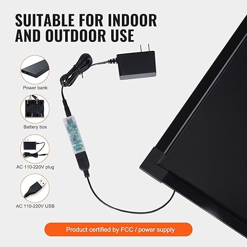 Miniatura 3 de VEVOR Pizarra de escritura de mensajes LED, pizarra iluminada borrable de 16 x 12 pulgadas, tablero de letreros de menú de efecto neón, tablero de