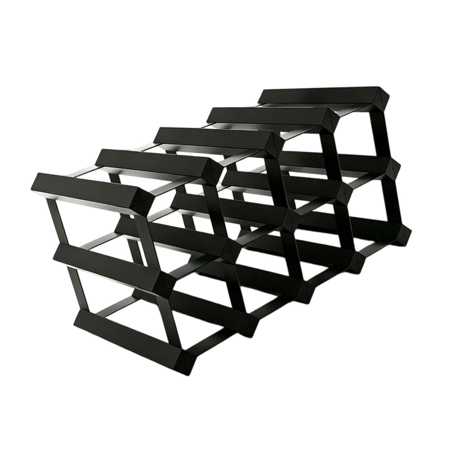 PANGBOER Freestanding Wine Storage Rack for 12 Bottles, Black Tabletop Organizer with Horizontal Bottle Position for Kitchen Counter or Dining Area Holder Dining Room Cabinet Modular Bottle Organizer