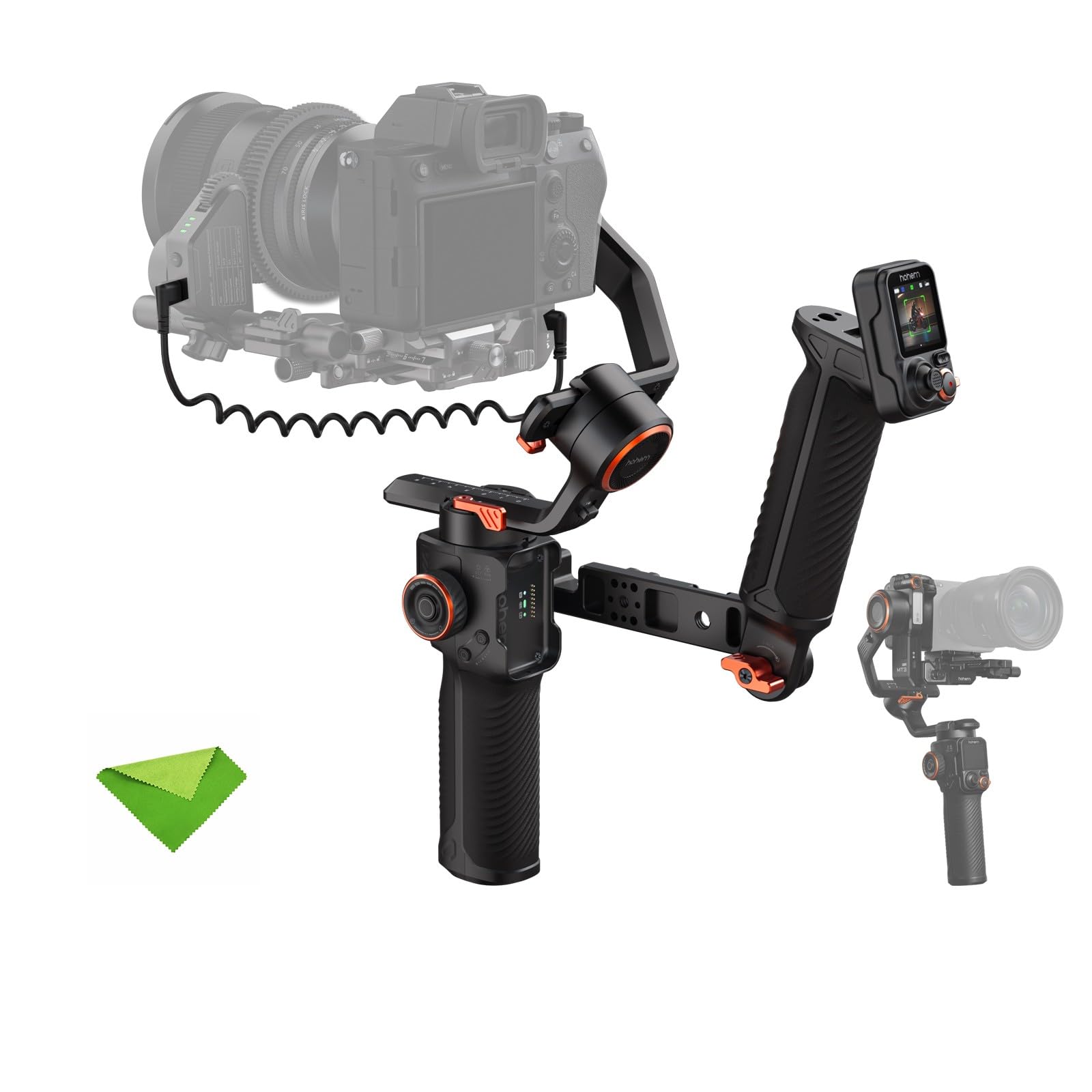 hohem iSteady MT3 Pro Kit de estabilizador Gimbal para cámara: Gimbal de 3 Ejes para cámaras, Smartphones y cámaras de acción; Pantalla táctil de 1.4"; Carga útil de 2.5 kg (5.5 lbs)