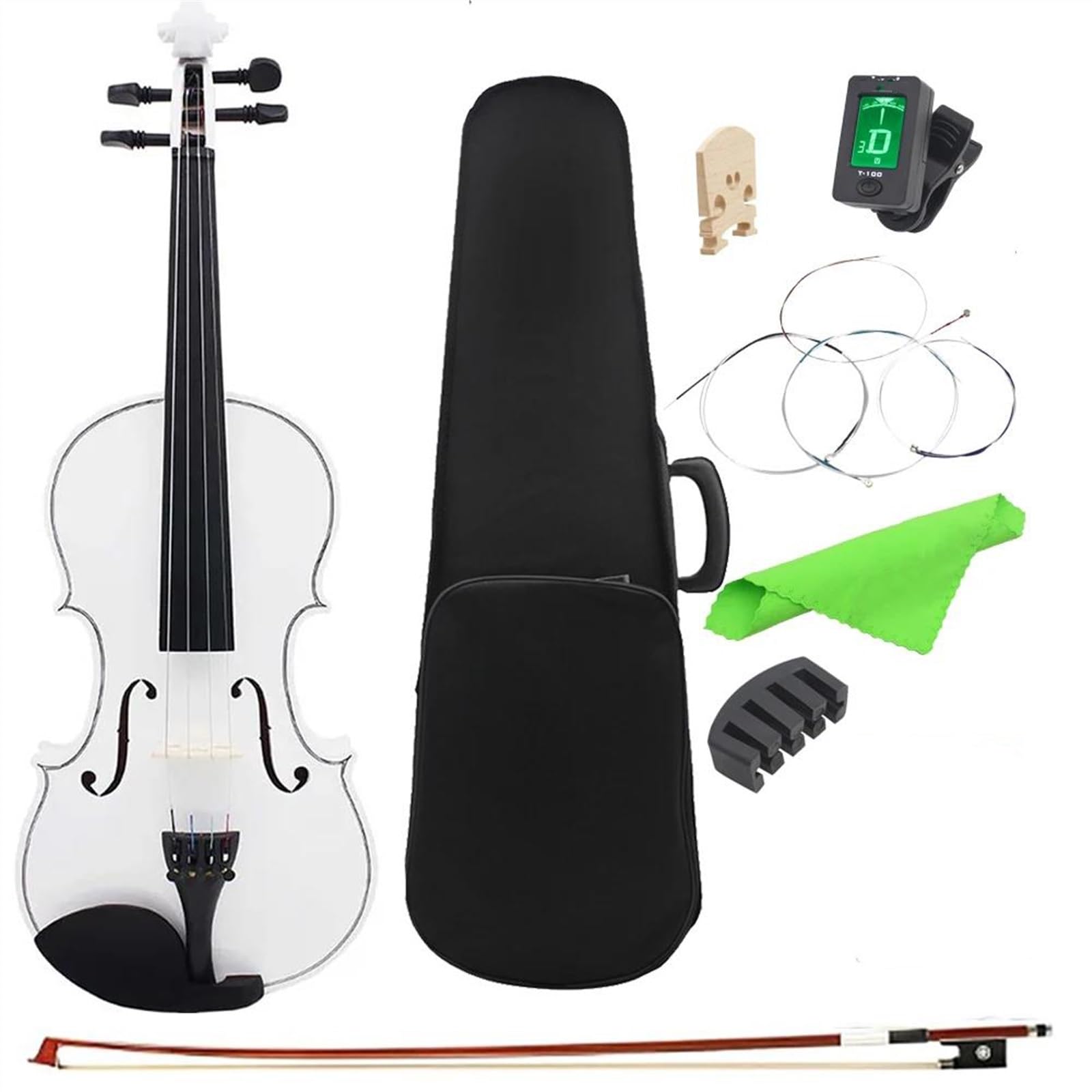 Violine 4/4 Violine Geeignet Für Anfänger Student Violine Sets(4-4White Set)