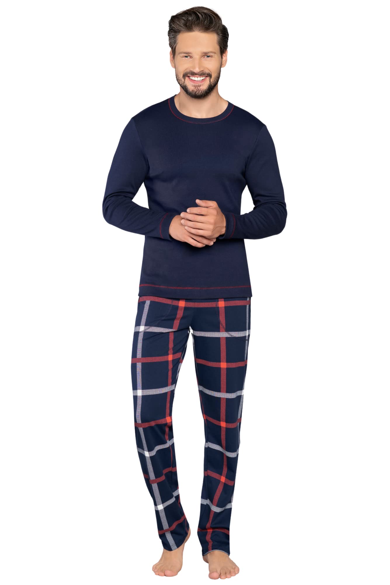 Italian Fashion Pigiama Uomo Cotone Leggero con Corte Manica | Pigiama Uomo Estivo e Primaverile | Loungewear Corto | Due Pezzi da Abbigliamento Casual da Casa S-3XL