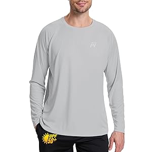 MEETWEE Rashguard Uomo, Maglietta UPF 50 + Protezione UV, Asciugatura Rapida e Traspirante per Surf, Nuoto, Corsa e attività Outdoor