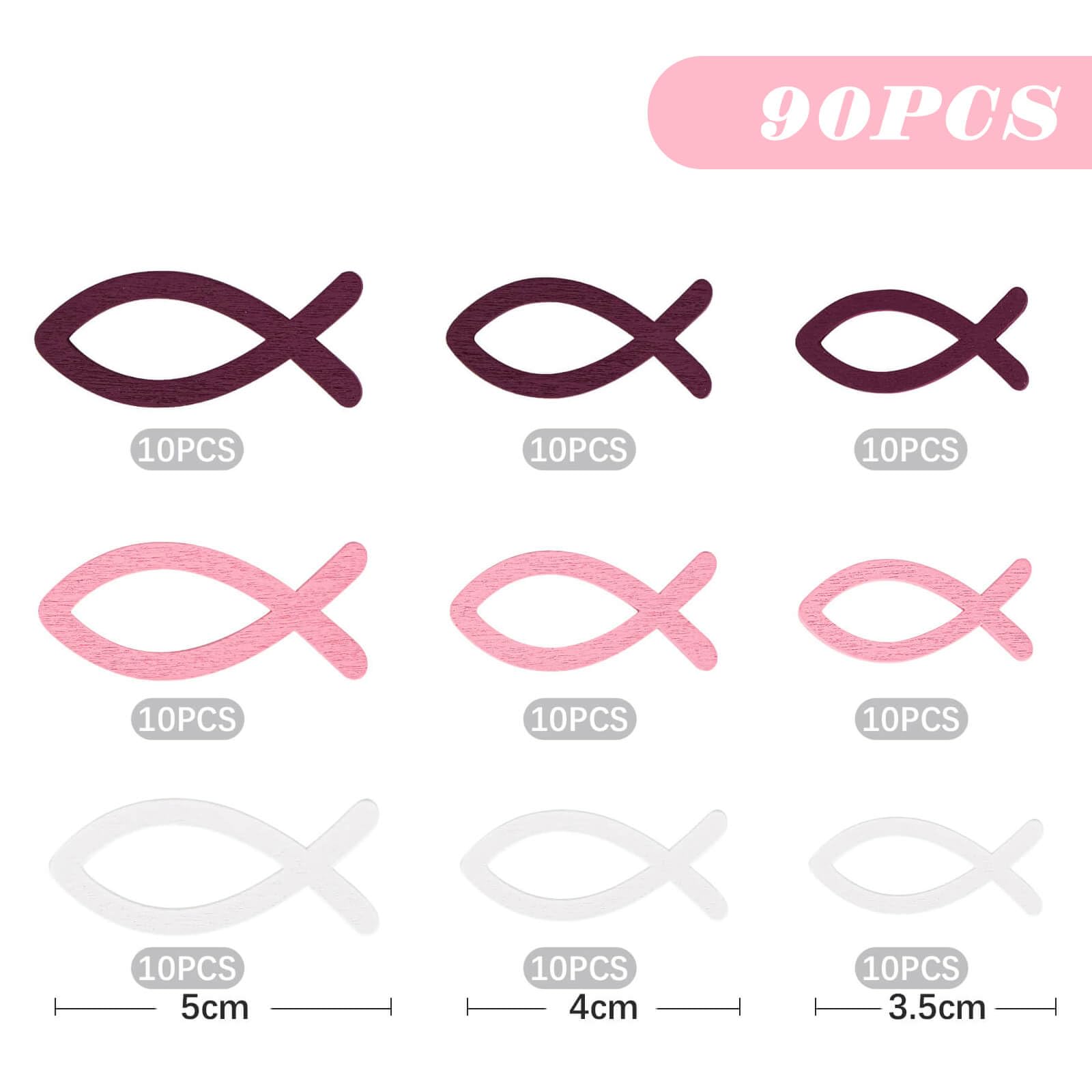180 Decorazioni In Legno A Forma Di Pesce – 3 Misure, 4 Colori, Per Battesimo, Comunione E Cresima (Blu/Verde) - 5
