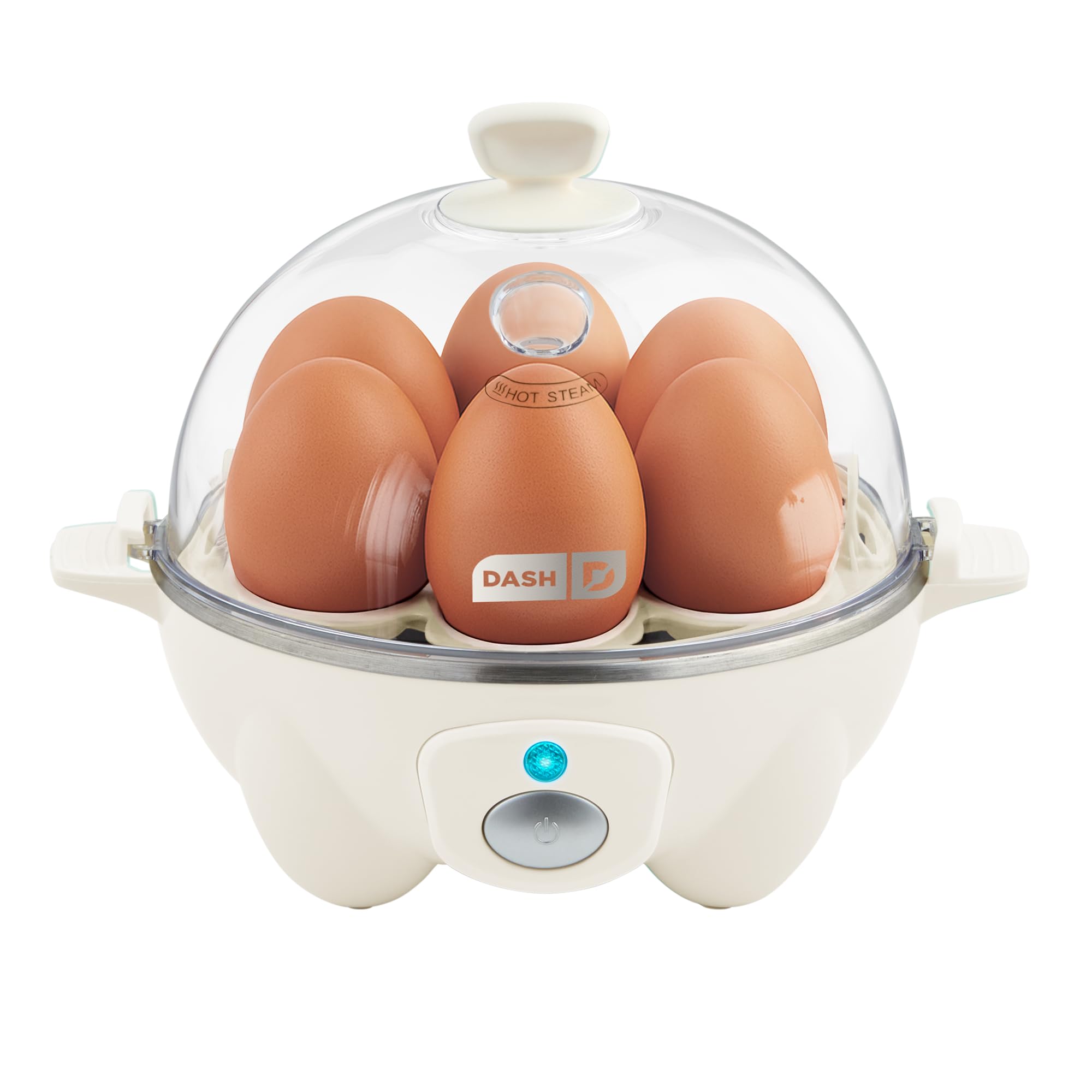 Dash Rapid Egg Cooker, 7 Eggs, Hard Boiled, Poached & Omelettes, Cream | Electric Egg Poacher, Boiler, Steamer & Omelette Maker, Soft, Medium or Scrambled Eggs, Auto Shut-Off, BPA-Free
