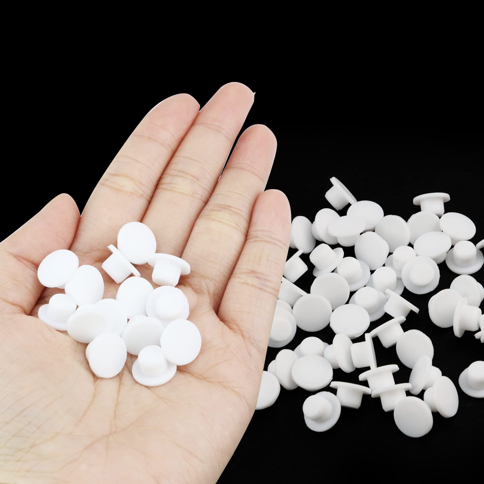 Jinfeuge White 3.0Mm Plastic Round Button Plugs 100Pcs/White/7.2Mm/0.28"