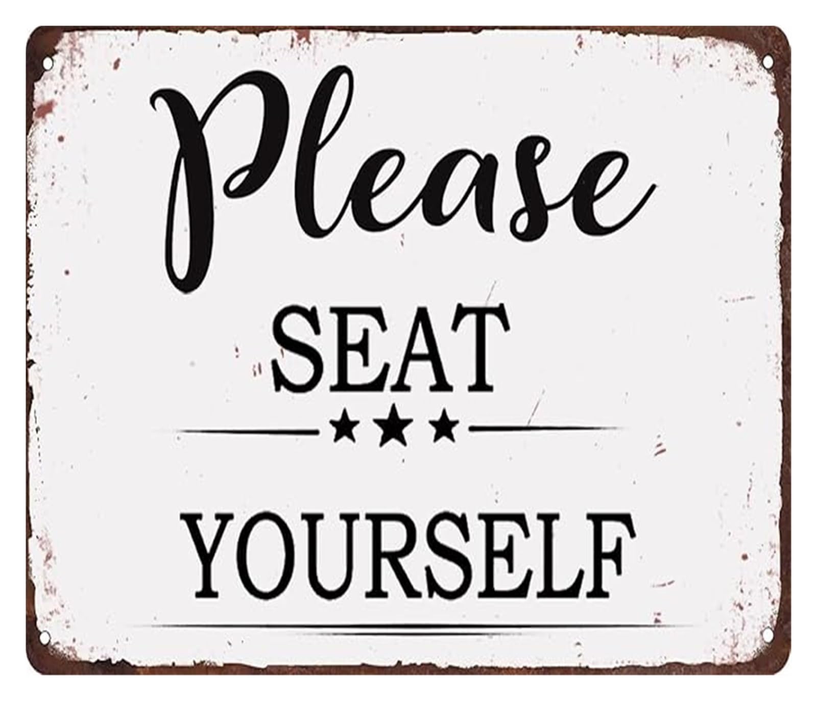 BYLSAGWHT Seat Yourself Vintage Bathroom Metal Tin Sign 12x8 Inch