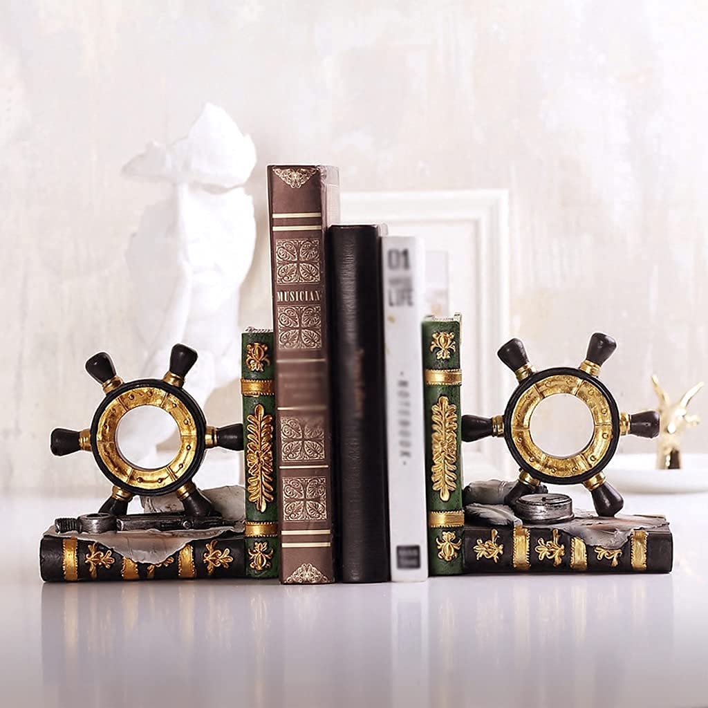 Fermalibri decorativi decorativi fermalibri, decorazione per scaffale per libri, stile retrò, per libri pesanti, creativi, per ufficio, soggiorno, decorazione per libri, fermalibri per scaffali (B)
