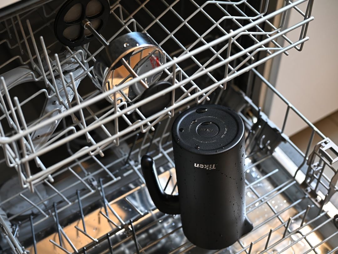 Tiken 1 l French Press ze stali nierdzewnej Double-Wall próżniowy termos do kawy nadaje się do mycia w zmywarce