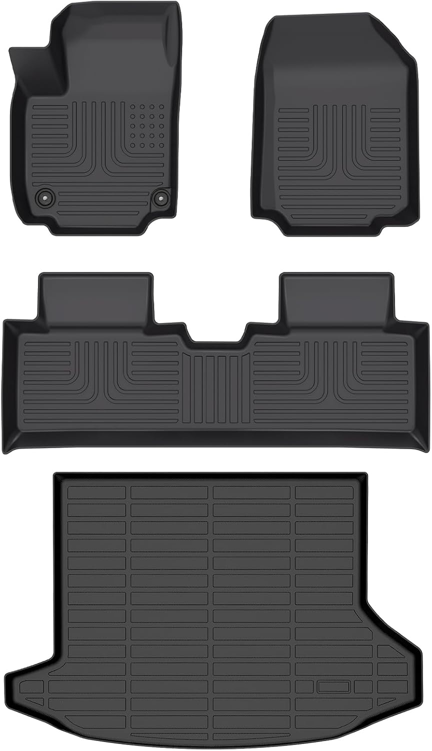 Wayhigh-All Weather Floor Mats & Cargo Liner Set for 2025 2026 Equinox?Not EV?& GMC Terrain 2025 2026, Custom Fit TPE Heavy Duty Car Mats for Equinox Accessories 13)For Chevy Equinox/GMC Terrain 2025-2026 | Floor Mats & Cargo Liner