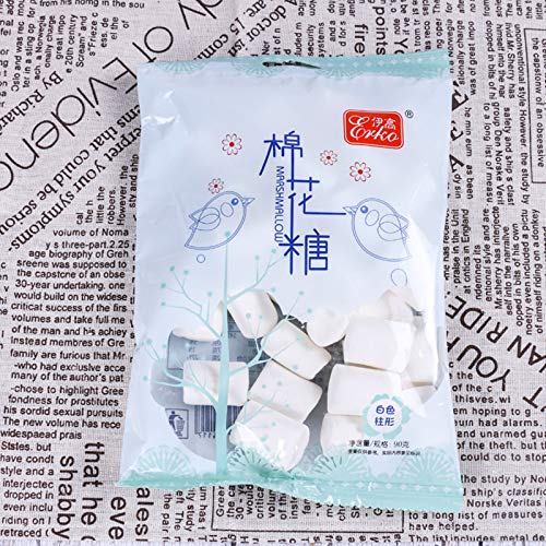 棉花糖 Candy shop white cylindrical shape gourmet marshmallows,casual soft candy snacks, bulk candy bags for teachers, 90g×2 - Thumbnail 5