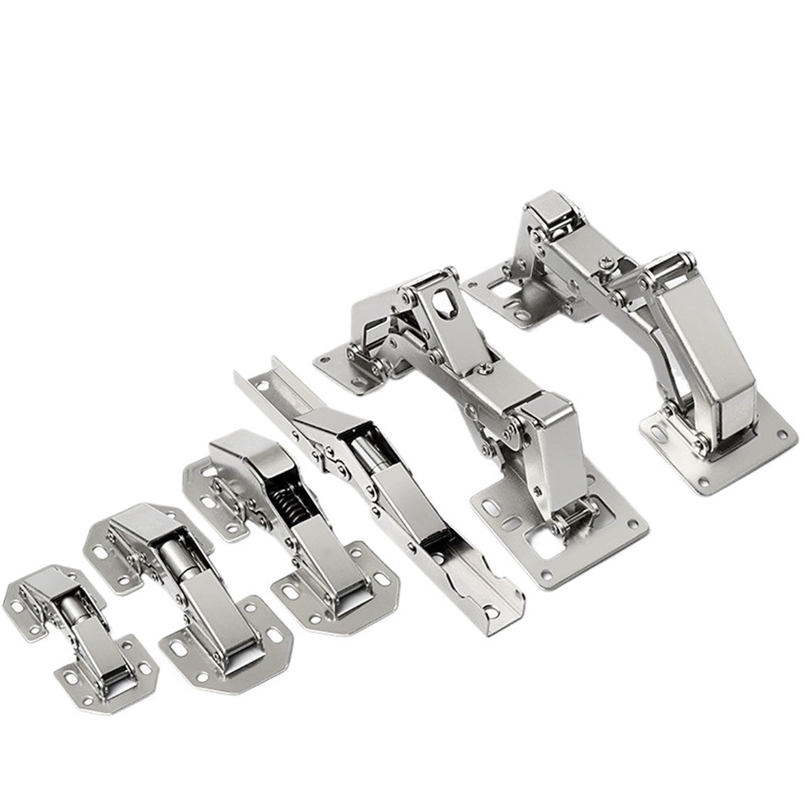 1pcs No-Drilling & No-Hole Open Surface-Mounted Bridge Frog Hinges Hydraulic Damping Buffer(Strip-N-2PCS)
