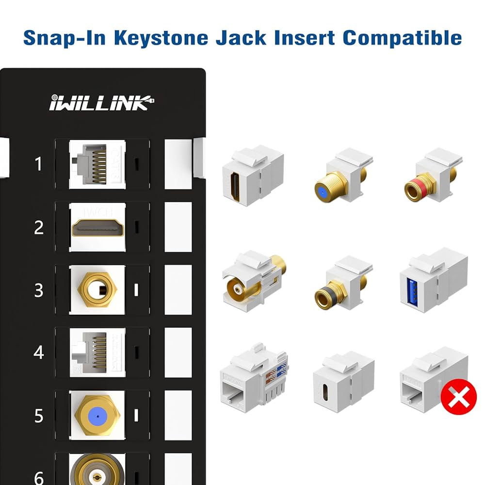 Amazon.com: Iwillink Blank 12-Port Keystone Patch Panel with