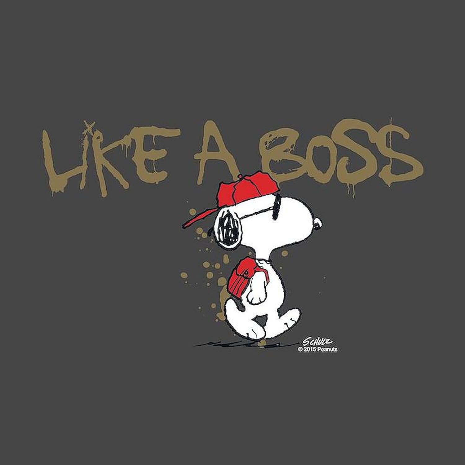 CafePress Peanuts Snoopy Like A Bo Square Car Magnet 3 X 3 Square Car Magnet, Magnetic Bumper Display